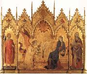 Simone Martini, The Annunciation with SS.Ansanus and Margaret and Four Prophets